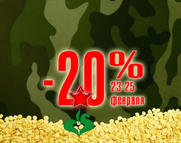 20% НА 23 ФЕВРАЛЯ